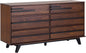 Walker Edison Malhia Contemporary Minimalist Solid Wood 6-Drawer Dresser, 60 Inch, Walnut