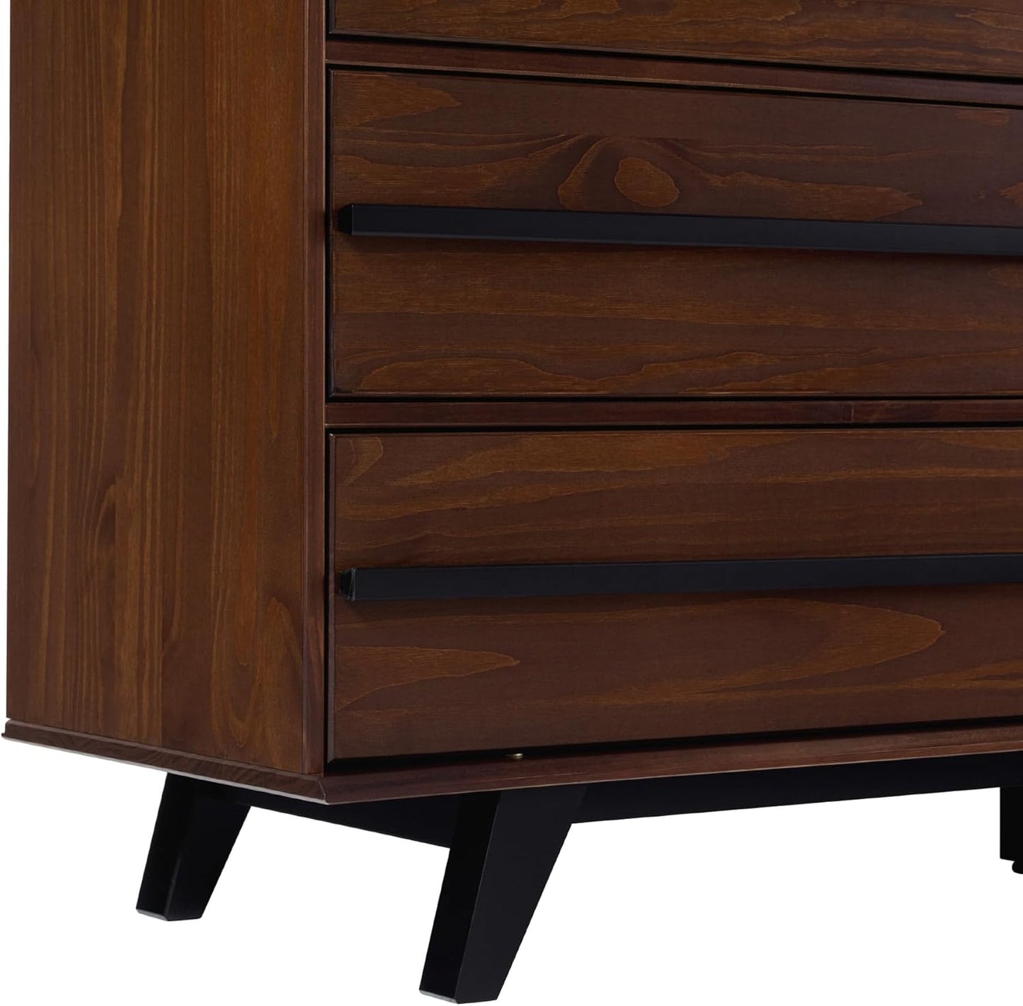 Walker Edison Malhia Contemporary Minimalist Solid Wood 6-Drawer Dresser, 60 Inch, Walnut