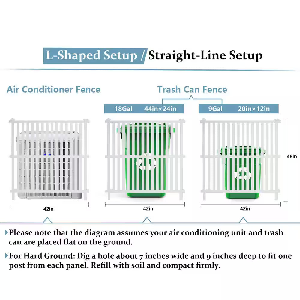 48 in. Outdoor Vinyl Panels Privacy Screen