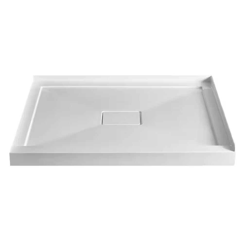 42" x 34" Corner Shower Base, White