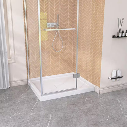 42" x 34" Corner Shower Base, White