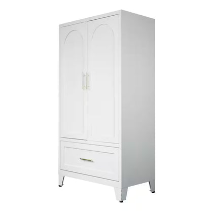 White 31.5" W Wardrobe Armoire with Drawer