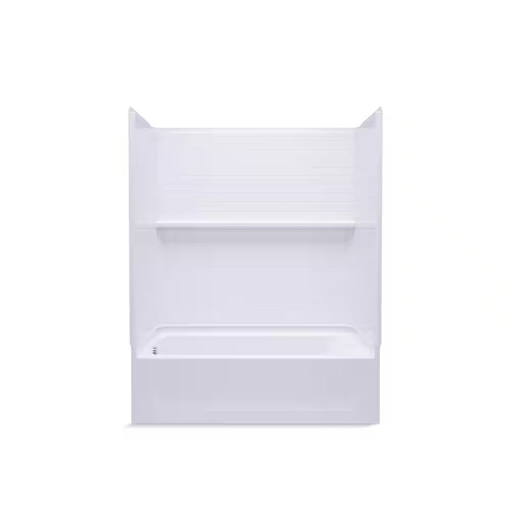 Traverse 60 in. L x 30 in. W x 60 in. H Right-Hand Drain Rectangular Tub/ Shower Combo Unit in White