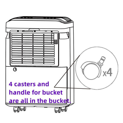 4,500 sq. ft. Dehumidifier in White with Drain Hose and Bucket, Auto Defrost, Low Noise,