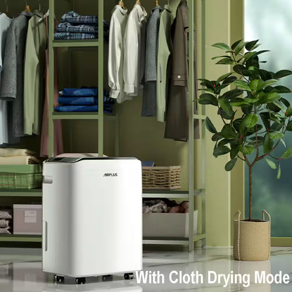 4,500 sq. ft. Dehumidifier in White with Drain Hose and Bucket, Auto Defrost, Low Noise,