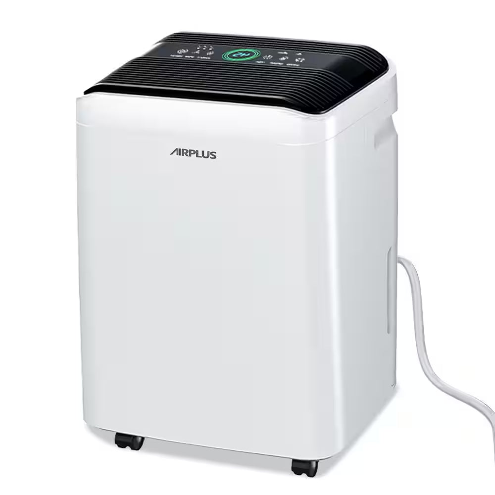 4,500 sq. ft. Dehumidifier in White with Drain Hose and Bucket, Auto Defrost, Low Noise,