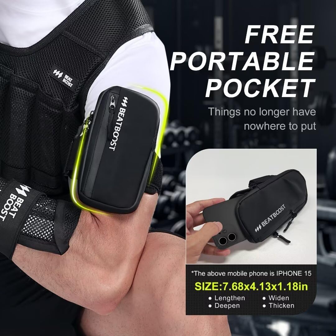 Weighted Vest for Men Women 22lb | 44lb Adjustable Weighted Vest with Steel Plates Weights for Walking Strength Training Running Workout