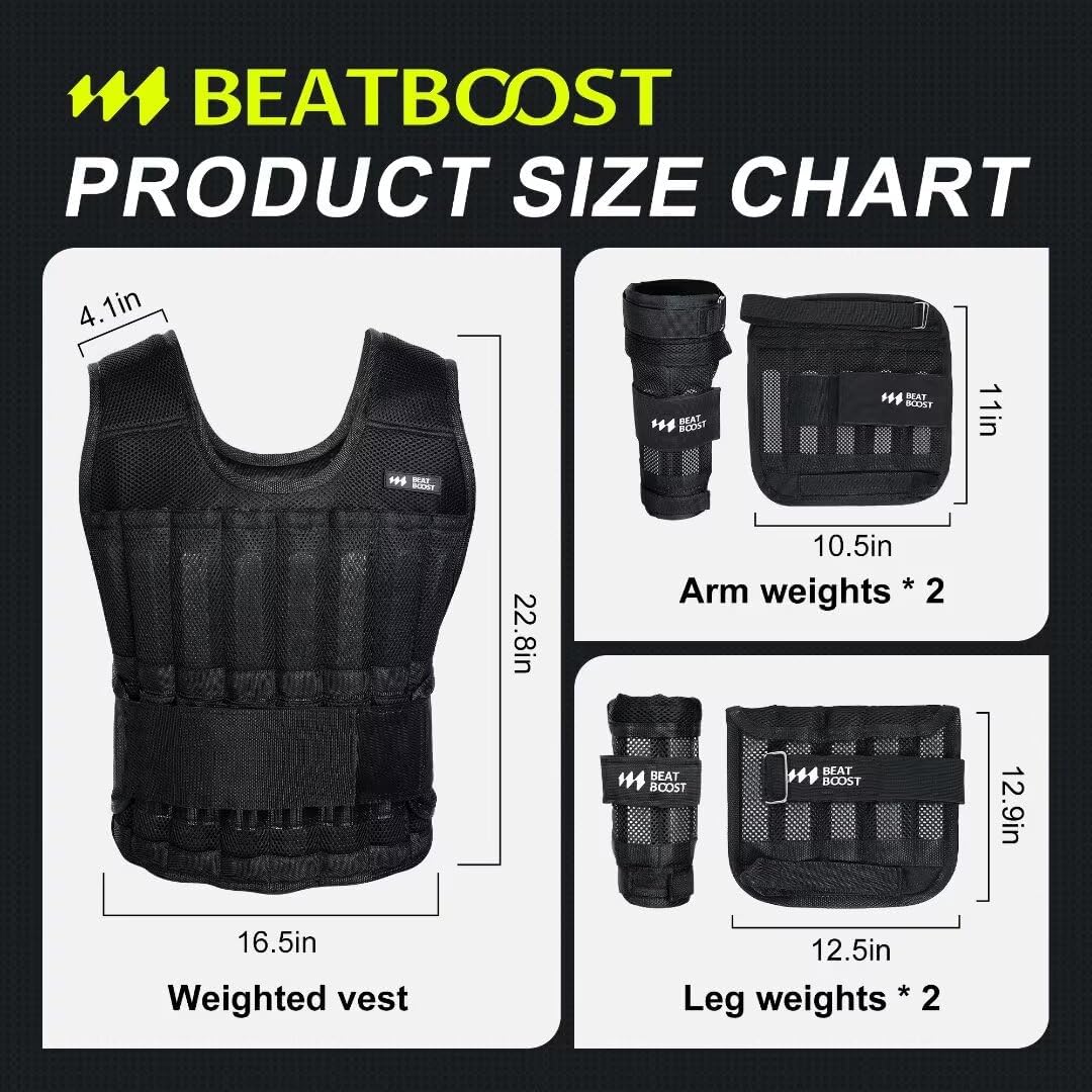 Weighted Vest for Men Women 22lb | 44lb Adjustable Weighted Vest with Steel Plates Weights for Walking Strength Training Running Workout