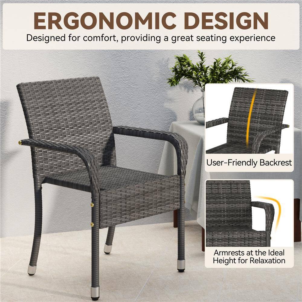 PE Outdoor Rattan Chair Set OF 2 with Armrests. 2 SETS AVAILABLE
