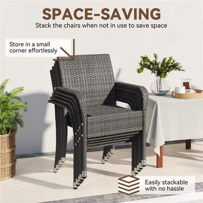 PE Outdoor Rattan Chair Set OF 2 with Armrests. 2 SETS AVAILABLE