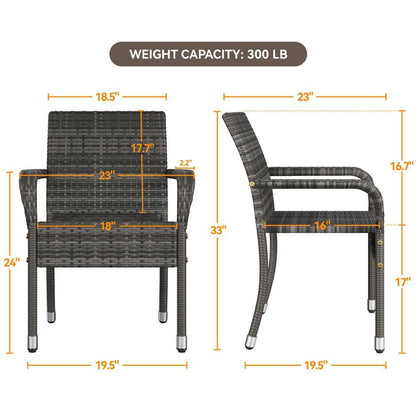 PE Outdoor Rattan Chair Set OF 2 with Armrests. 2 SETS AVAILABLE
