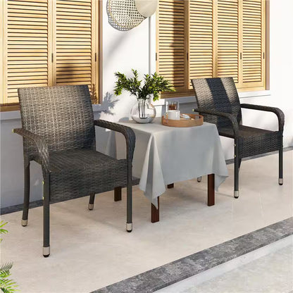 PE Outdoor Rattan Chair Set OF 2 with Armrests. 2 SETS AVAILABLE